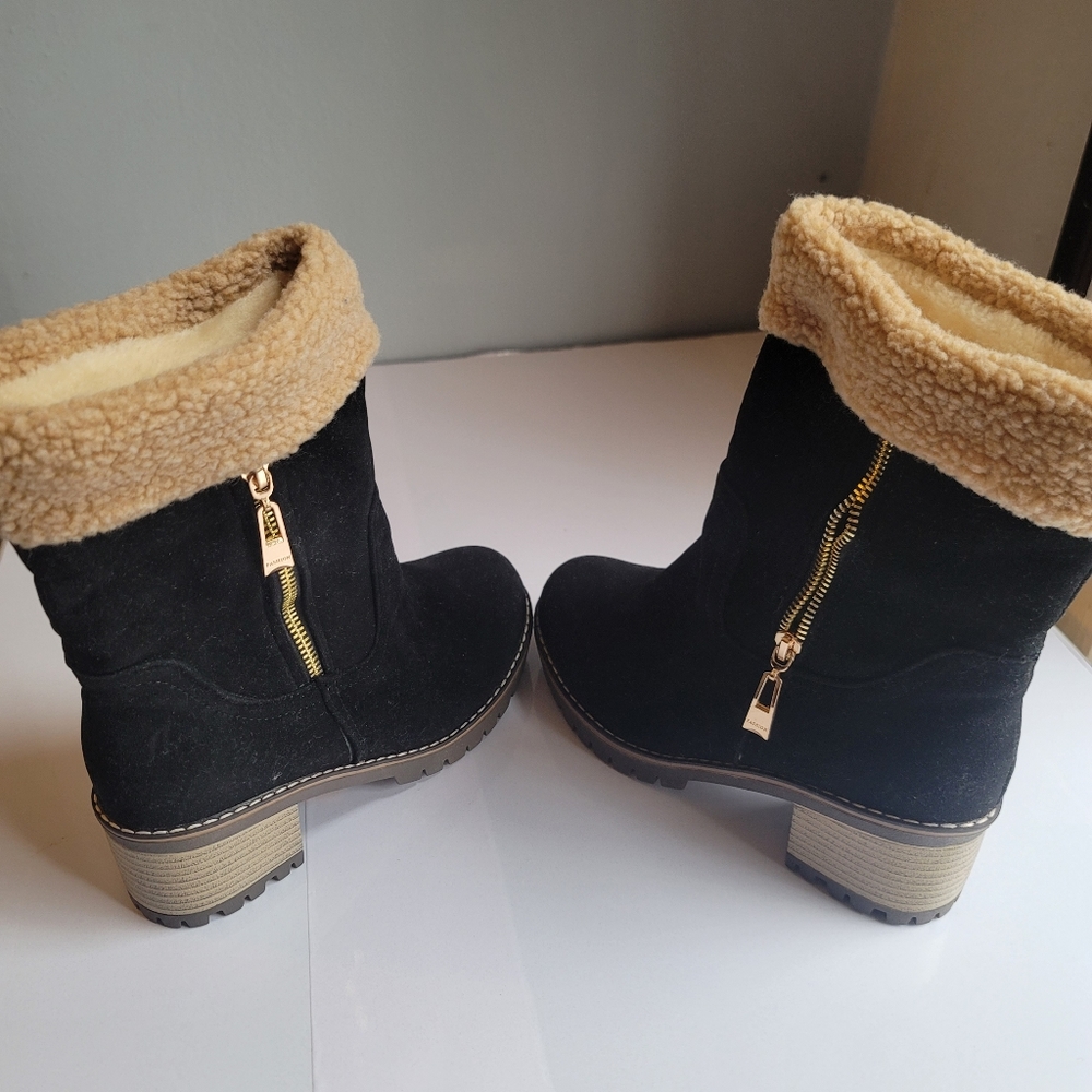 NEW Winter boots # 5.5 zipper black warm antislip